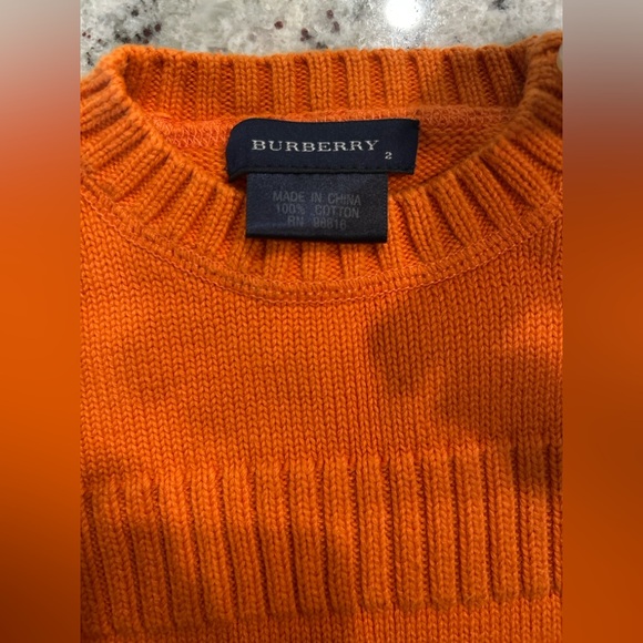 Burberry Kids Vibrant Orange Crewneck Sweater - Picture 3 of 9